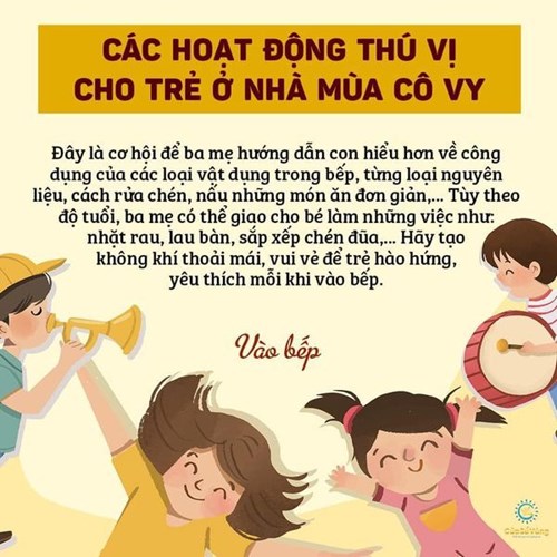 Các hoạt động tạo sự thú vị cho trẻ khi ở nhà mùa cô vy ​